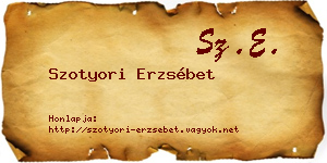Szotyori Erzsébet névjegykártya