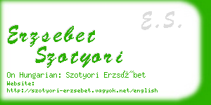 erzsebet szotyori business card